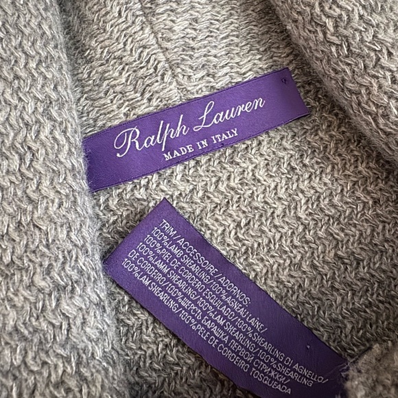 Ralph Lauren Collection Purple Label Shearling Fur Vest Cashmere Silk Sweater L - Picture 9 of 16